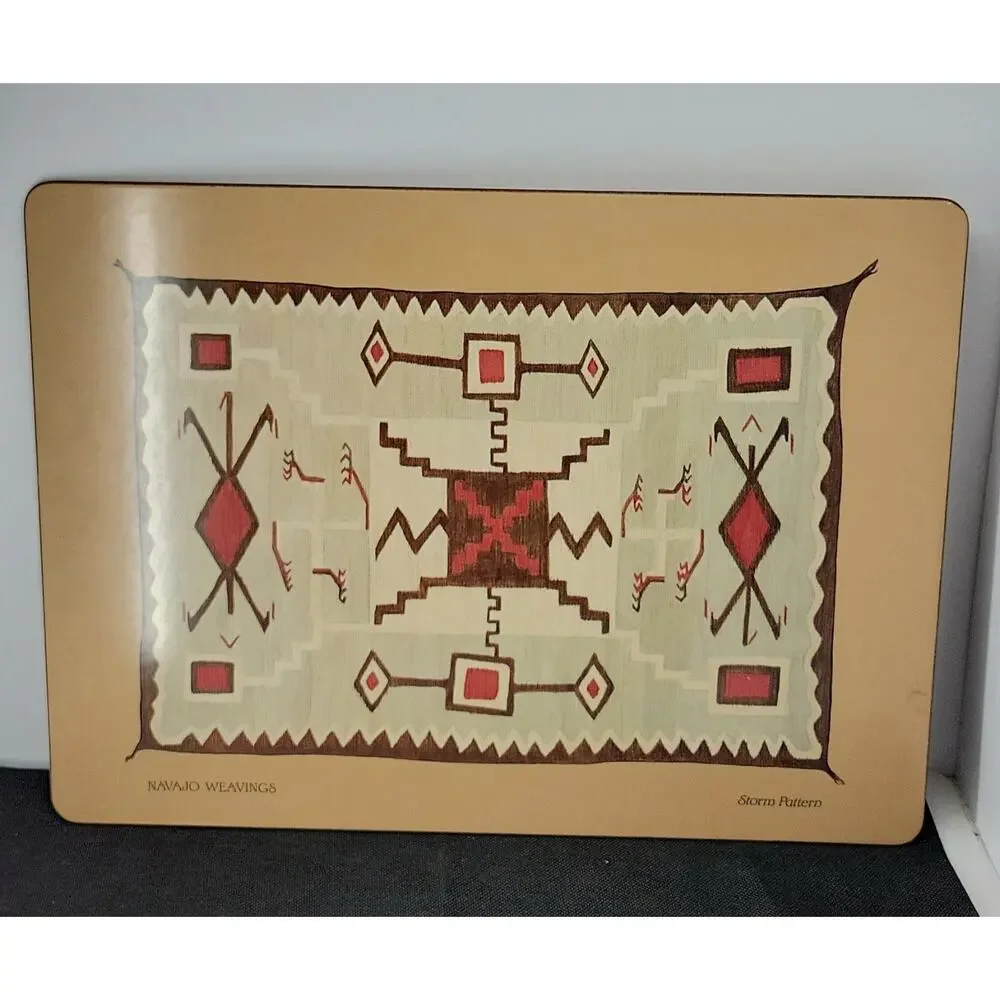Vintage Pimpernel Navajo Weavings Placemats Set of 4 Cork Back Made in England